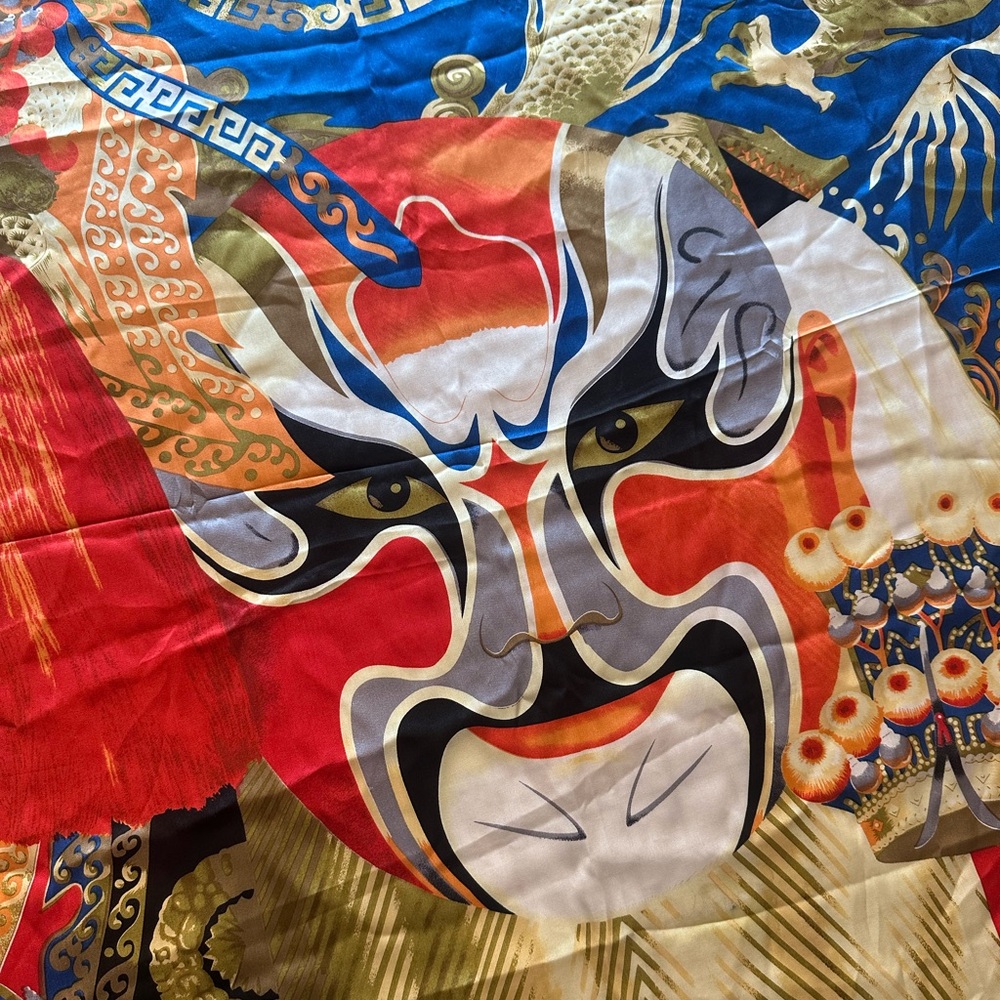 Large Beautiful vintage silk scarf
